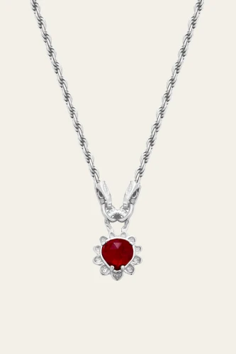 Love charm necklace slv.webp